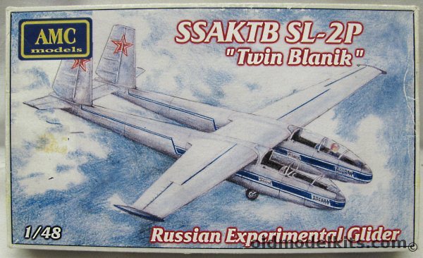 AMC Models 1/48 Sportin Aviacija SSAKTB SL-2P 'Twin Blanik' - Russian Experimental Glider, 4802 plastic model kit